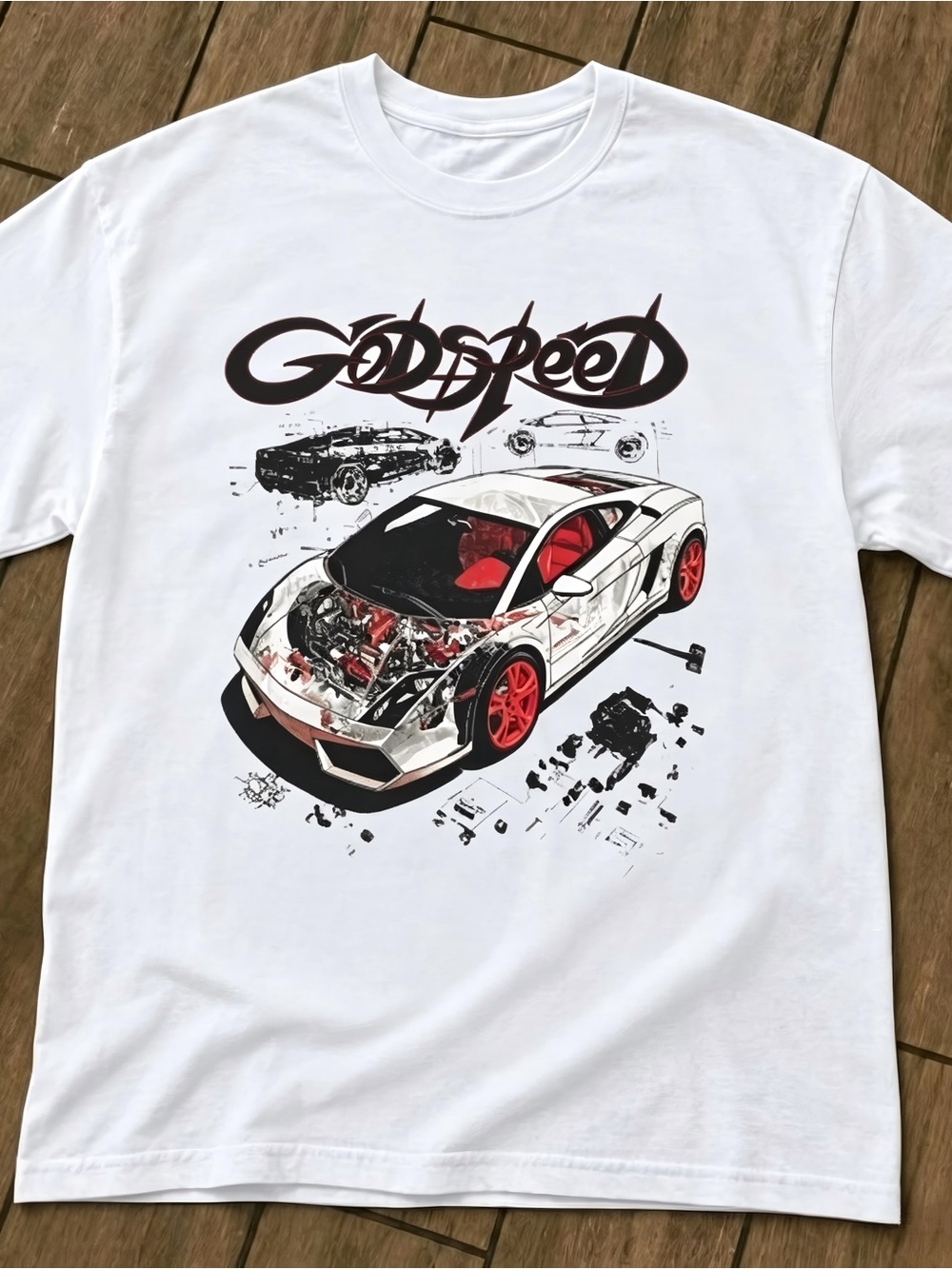 Godspeed JDM Supercar Automotive Graphic Womens Mens T-shirt Unisex